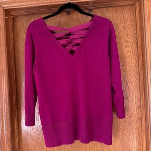 Cable and Gauge Fuchsia 3/4 sleeve top